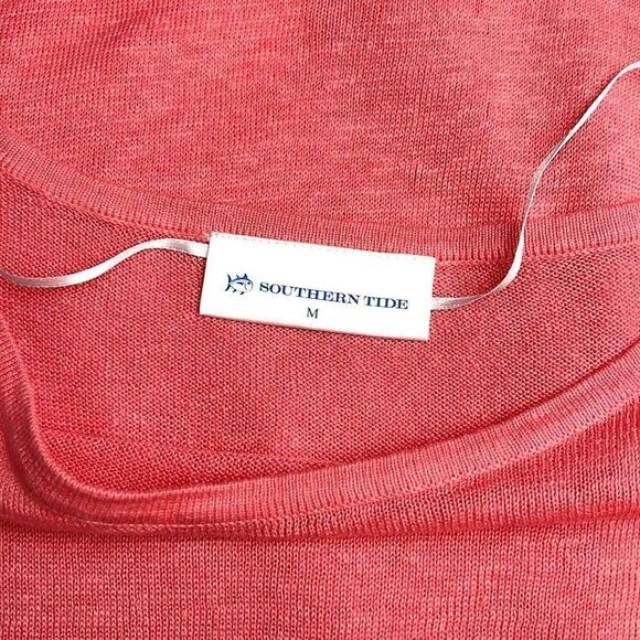 NWOT SOUTHERN TIDE Coral Knit Linen Boat Neck Long Sleeve Oversize Top Blouse M - Picture 8 of 11
